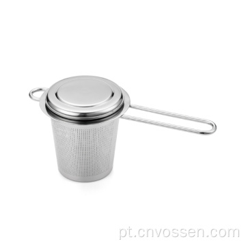 Coador de chá em forma de copo de aço inoxidável